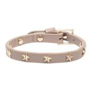 Skinn Star Stud Armbånd Mini Latte