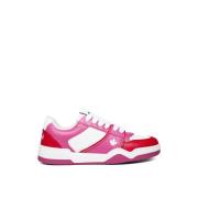 Leaf Logo Sneakers Hvit/Fuxia/Rød