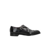 Sorte Monk Strap Skinn Sko