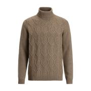 Beige Rollneck Genser Struktur