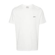 Hvit Bomull Jersey Crew Neck T-skjorte