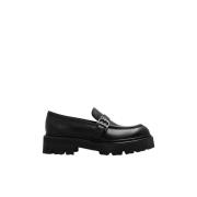 Sorte Skinnloafers med Metallspenne