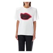 Lips Print White T-Shirt