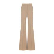 Elegant Nude Wool Trousers