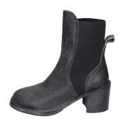 Ankleboots i skinn i vintage-stil