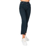 A105G-813 Remy Hei Rise Straight Jeans forsiktighet