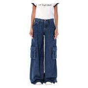 Cargo Wide Leg Deep Blue Jeans