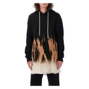 Svart Flammer Strikkevarer Pullover Hoodie