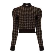 Sort Houndstooth Jacquard Genser