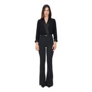 Elegant Svart Jumpsuit med 3/4 Ermer