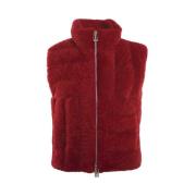 Scarlet Lambskin Polo Neck Coat