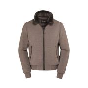 Quiltet Cashmere Blouson med Pelskrage