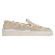 Kvinner Beige Loafers laget av Ekte Italiensk Velour Er00114885