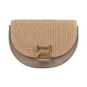 Raffia Flap Mini Veske Brun