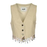 Beige Gilet Vest Top