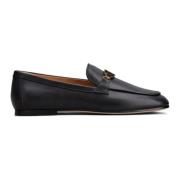 Sorte Skinnloafers med Metalllogo