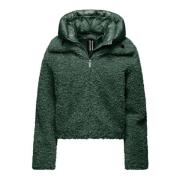 Krøllete Sherpa Fleece Hettejakke