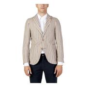 Beige Knappet Blazer Vår/Sommer Menn