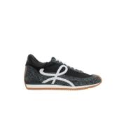 Svart Nylon Low-Top Sneakers