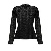 Svart Mesh Moon Diamant Sweater