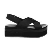 Svart Flatform Sling Sandal