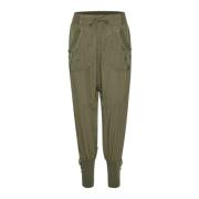 Khaki Elastisk Midje Bukser