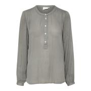 Bluse med puffede ermer Smoked Pearl