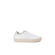 Hvite Skinn Sneakers Kvinner Casual