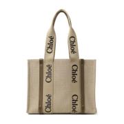 Beige Lerret Tote Bag