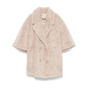 Faux Shearling Double-Breasted Coat