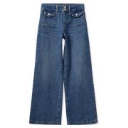 Vintage Blå Wide Leg Jeans