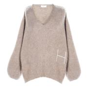 Beige V-Neck Sweater