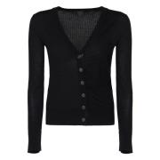 Sort V-hals Cardigan Genser