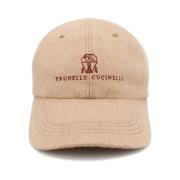 Luksus Cashmere Cap med Logo Broderi