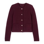 Tweed Cardigan - Bordeaux