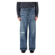 Vintage Rubber Wide-Leg Jeans