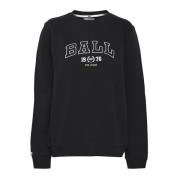 Svart Sweatshirt med Brodert Logo