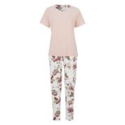 Blomstret Pyjamas Sett - Lys Rosa