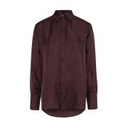 Silke Burgunder Skjorte Aubergine Bluse