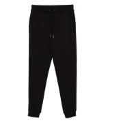 Svart Brodert Logo Jogger Bukser