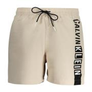 Beige Menns Svømmeboksershorts med Slip