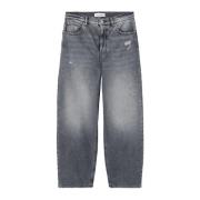 Egg-Passform Isgrå Vask Denim Jeans