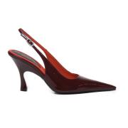 Bordeaux Patent Skinn Geometrisk Hæl Pumps