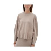 Beige Strikket Pullover Genser