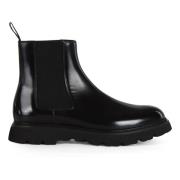 Lær Chelsea Boot Elastisk Stoffinnsats