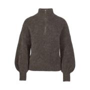 Chunky Mohair Sweater Brun Glidelås