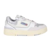 Panel lav-topp skinn sneakers