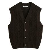 Kjede Strikkevest i Ash Black