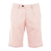 Menns Rosa Seersucker Bermuda Shorts