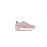 Rosa Sport Sneakers Logo Semsket Mesh